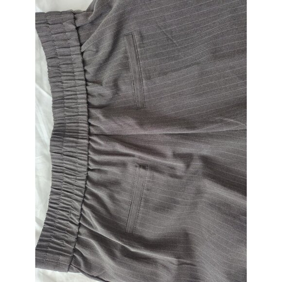 Haver & Blair Dark Gray Wide Leg Pinstripe High Rise Office Dress Pants S 28x28 - Picture 3 of 6